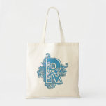 MONOGRAMMED TOTE - BLUE LETTER R CANVAS BAGS