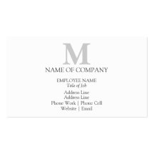 Monograms For Business Cards Profile Cards