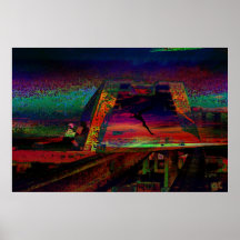 Monorail Contemporary Lovers under tree collage Poster