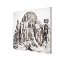 Monsieur Drovetti and his followers using a plumb canvas prints