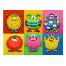 Monster Birthday Party Invitation Postcards