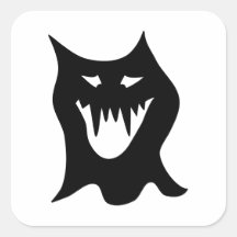 Monster Cartoon, Black. Sticker