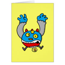 monster cartoon greeting card