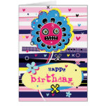 Monster Flower Birthday Card