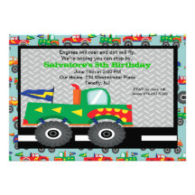 Monster Truck  Birthday Invitation