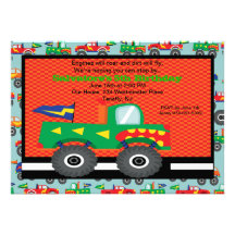Monster Truck  Birthday Invitation