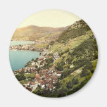 Montreux. View from Chambebaud, Geneva Lake, Switz Fridge Magnet