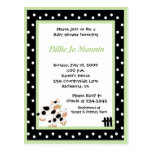 Moo Cow Black white Green Baby Shower Invitation Postcard