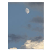 Moon and Clouds Post Card