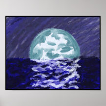 Moon and Sea Posters