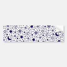 Moon & Stars Bumper Sticker