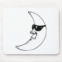 Moon Wearing Sunglasses Mouse Pad