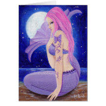 Moonlight and Butterflies Greeting Cards
