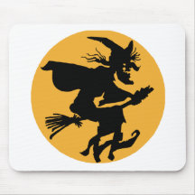Moonlight Riding Witch Mousepads