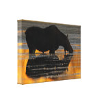 Moose & Fall Reflections Stretched Canvas Print
