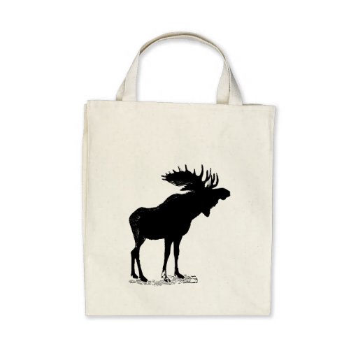 Moose Silhouette Tote Bags