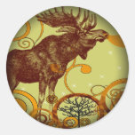 Moose T-shirts - Round Sticker