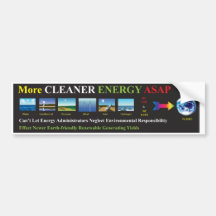 More Cleaner Energy ASAP Bumper Sticker