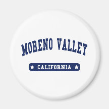 Moreno Valley California College Style tee shirts Fridge Magnets