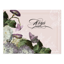 Morning Glory Hydrangea -  Wedding Postcard RSVP