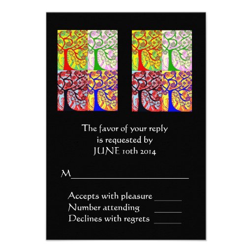 Morning Service OR Evening Affair 'Reply' Card Personalised Announcement
