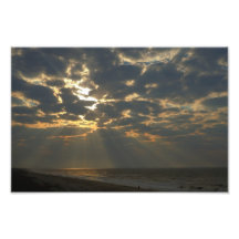 Morning Sun and Ocean - Oak Island, NC Photograph
