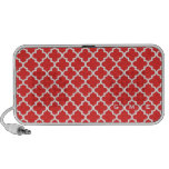 Moroccan brick red tile design 3 monogram travelling speakers