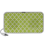 Moroccan fresh lime green tile design 3 monogram portable speaker