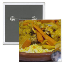 Morocco, Tetouan. Traditional Moroccan meal of Button