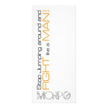 MORPG Stop Jumping Around and Fight Like a Man Custom Rack Cards