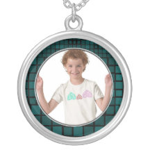 Mosaic Green Frame Necklace Add Photo