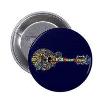 Mosaic Mandolin Button