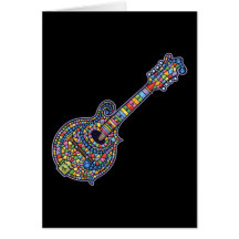 Mosaic Mandolin Greeting Cards