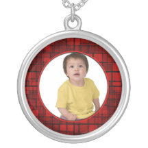 Mosaic Red Frame Necklace Add Photo