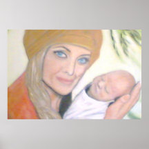 Mother and newborn print