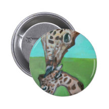 Mother & Baby Giraffe Button