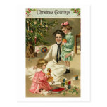 Mother, Girls and Toys At Christmas Post Cards