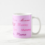Mother, Mudder, Mummy, Mummy, Mum, Momma, Mama,... Mug