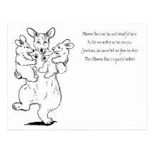 Mother With Twin Bear Cubs Postcards