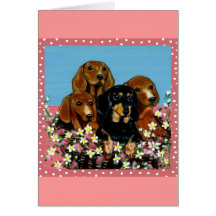 Mother's Day Dachshunds Greeting Card