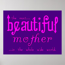 Mothers Day Moms Birthday Parties Beautiful Mother Poster