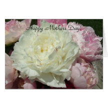 Mothers Day Pink Peonies / Pink Peony Greeting Car Card