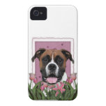 Mothers Day - Pink Tulips - Boxer - Vindy iPhone 4 Cases
