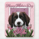 Mothers Day - Pink Tulips English Springer Spaniel Mouse Mats