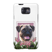 Mothers Day - Pink Tulips - Pug Samsung Galaxy S2 Case