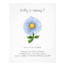 Mother's Flowers · Blue Flower Personalized Announcements