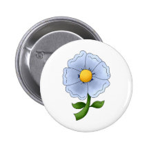 Mother's Flowers · Blue Flower Pinback Button