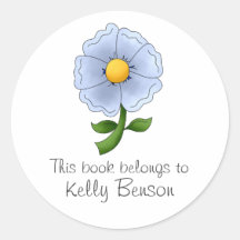 Mother's Flowers · Blue Flower Round Stickers