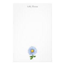 Mother's Flowers · Blue Flower Customized Stationery