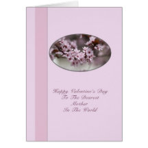 Mother's Valentine with Pink Flowers Greeting Card